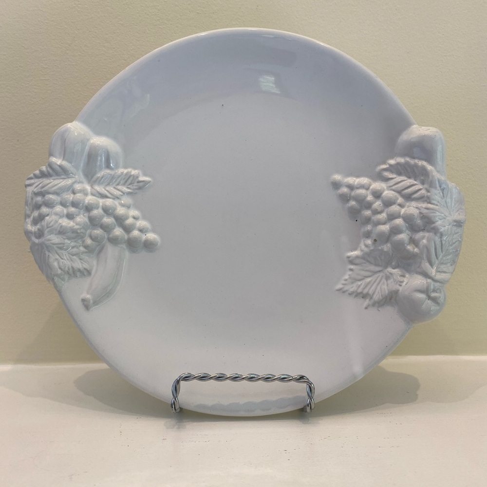 White Porcelain Plate made in Portugal 10” across